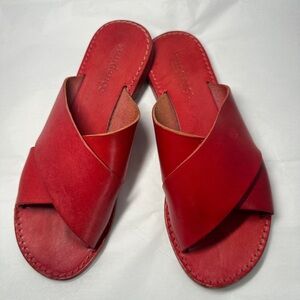 Sundance Italian Women's Bold Red Leather Sandals